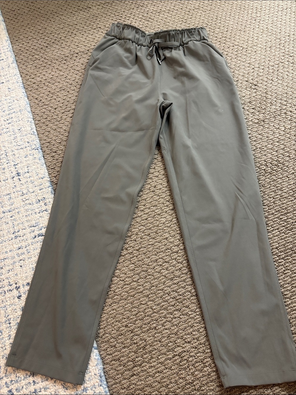 lululemon athletica Olive Green Drawstring Straight-Leg Leggings